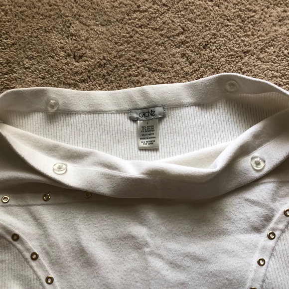 Cache White Tube Top with Gold Embellishments - Picture 6 of 9